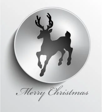 Christmas metal button Stock Illustration