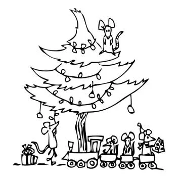 Christmas mice Illustrazione stock