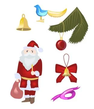 Christmas mini set vector Stock Illustration