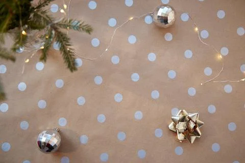 Christmas minimalist background with basic classic pattern, copy space. Trendy Stock Photos