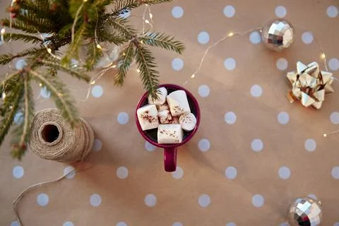 Christmas minimalist background with basic classic pattern, copy space. Trendy Stock Photos