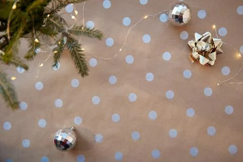 Christmas minimalist background with basic classic pattern, copy space. Trendy Stock Photos