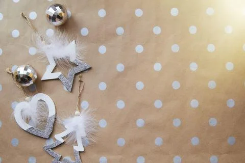 Christmas minimalist background - basic classic pattern, copy space. Trendy Stock Photos