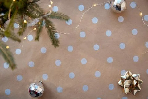 Christmas minimalist background with basic classic pattern, copy space. Trendy Stock Photos