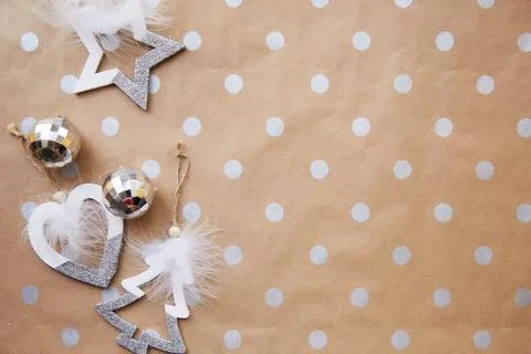 Christmas minimalist background - basic classic pattern, copy space. Trendy Stock Photos