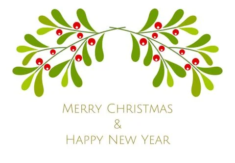 Christmas mistletoe background. Vector illustration. Stock Illustration