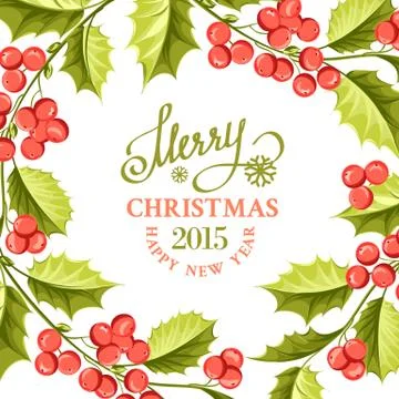 Christmas mistletoe border. Stock Illustration