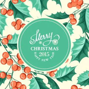 Christmas mistletoe border. Stock Illustration