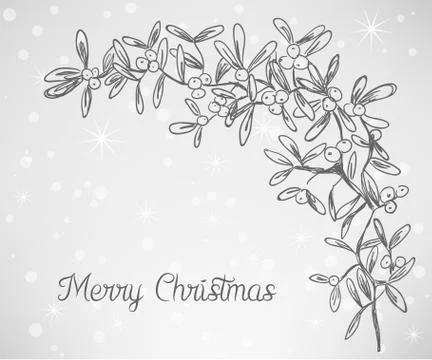 Christmas mistletoe doodle Stock-Illustration
