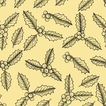Christmas mistletoe pattern Illustrazione stock