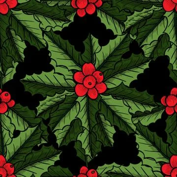 Christmas mistletoe pattern Stock Illustration