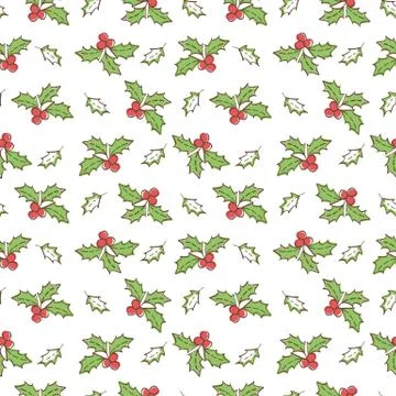 Christmas Mistletoe Seamless Stock Illustration