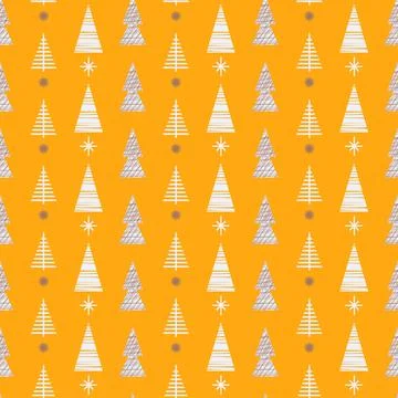 Christmas Modern Pattern. Holiday Winter Forest Packaging. Festive Print. Vector Stock Illustration