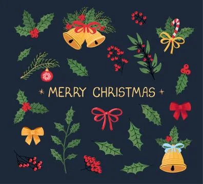 Christmas modern set Stock Illustration