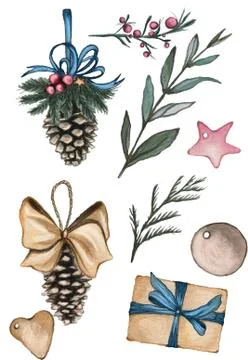 Christmas mood set of objects Stock Illustration