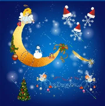 Christmas moon Stock Illustration