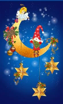 Christmas moon Stock Illustration