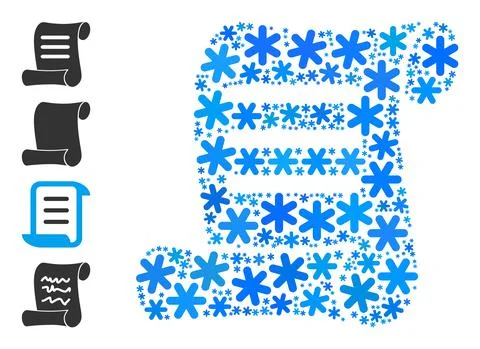 Christmas Mosaic Document Roll Icon of Snow Stock Illustration