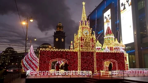 Christmas in Moscow Stock Footage 71326768