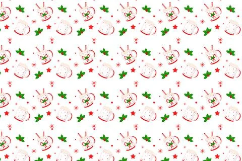 Christmas Mug Seamless Pattern. Stock Illustration