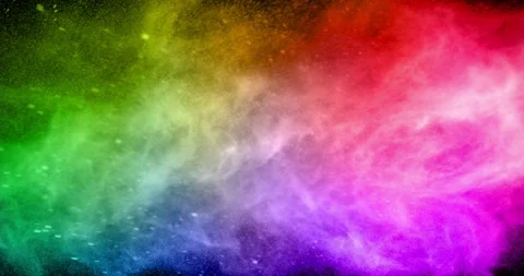 Christmas multicolor gradient sparkle glitter explosion dust particles back Stock Footage 94347156