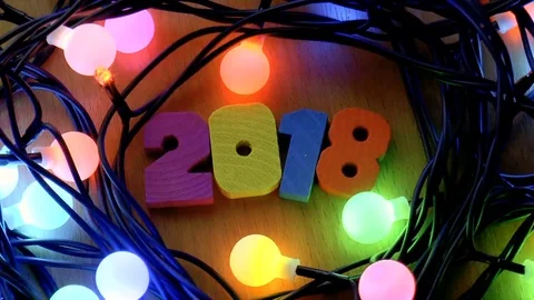 Christmas multicolored garland Stock Footage 80718459