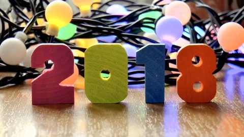 Christmas multicolored garland Stock Footage 80718532