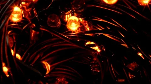 Christmas multicolored garland Stock Footage 80718756