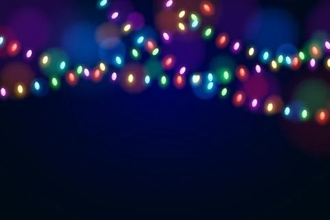 Christmas multicolored lights on a dark background. Celebratory background. G 库存插图