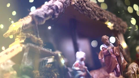 Christmas Nativity Bokeh - Edit Full Flares Stock Footage 256806314