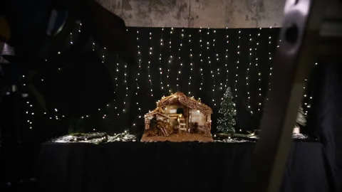 Christmas Nativity Bokeh - Edit Intro Flares Stock Footage 256806086