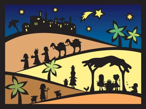 Christmas nativity Stock Illustration