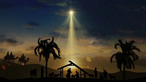 Christmas Nativity Scene animation with ... | Stock Video | Pond5