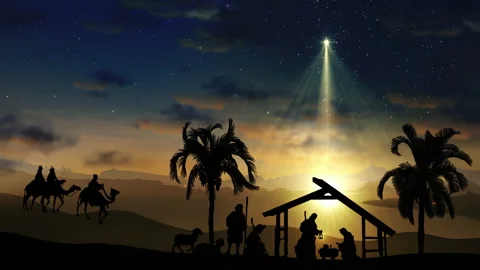 Christmas Nativity Scene animation with ... | Stock Video | Pond5