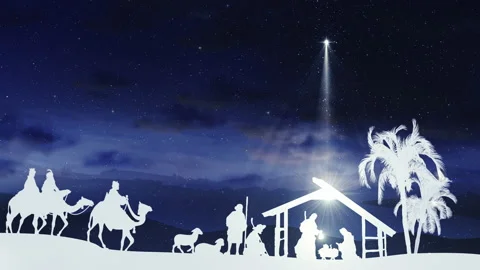 Christmas Nativity Scene animation with ... | Stock Video | Pond5