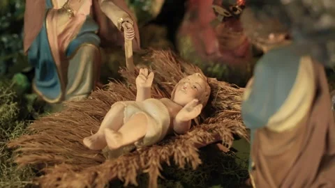 Christmas nativity scene Video stock 296364223