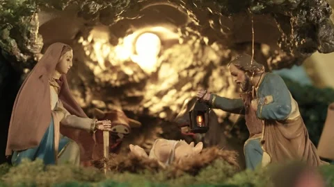 Christmas nativity scene Video stock 296364822