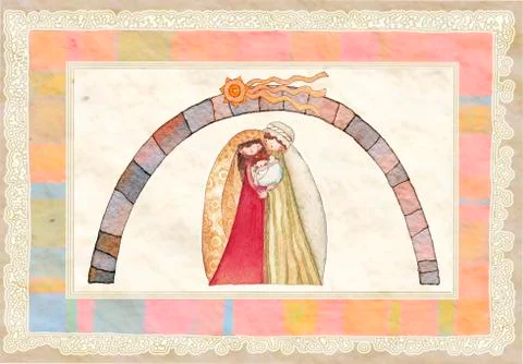 Christmas nativity scene 스톡 일러스트