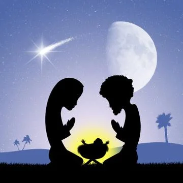 Christmas Nativity scene Stock Illustration