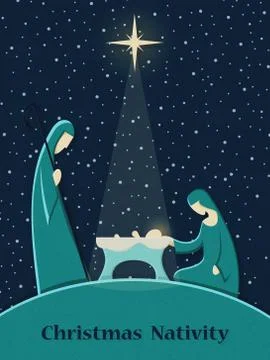 Christmas nativity scene Stock Illustration