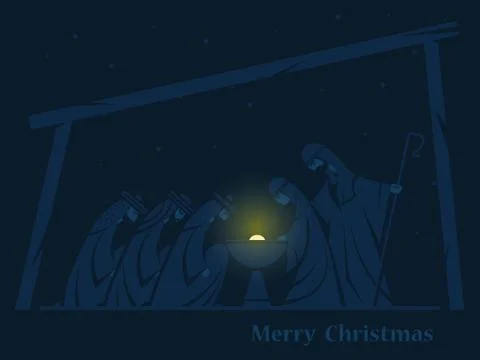 Christmas nativity scene Stock Illustration