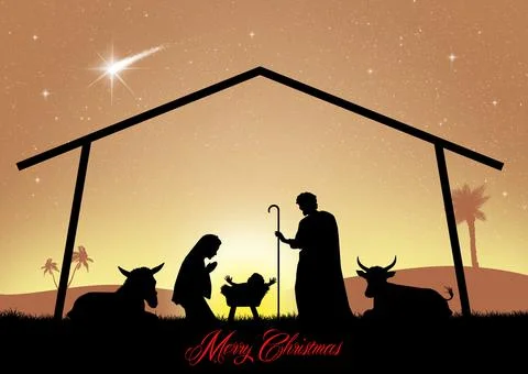 Christmas Nativity scene Stock Illustration