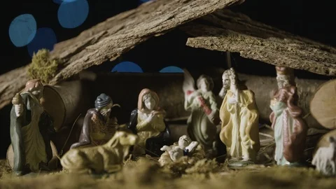 Christmas nativity set Stockbeeldmateriaal 98637835