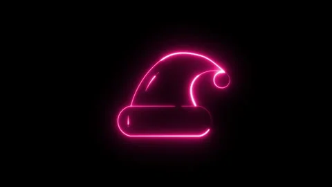 Christmas Neon hat background - merry Christmas Stock Footage 291395901
