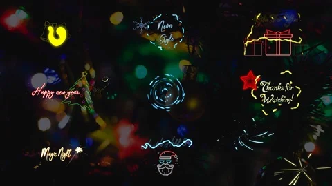 Christmas Neon Titles Stock After Effects