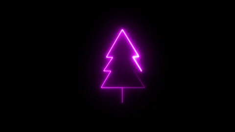 Christmas Neon tree background - merry Christmas Stock Footage 291395414
