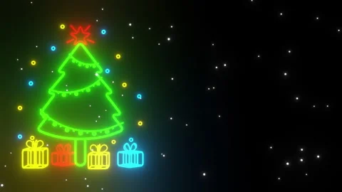 Christmas Neon Tree Video stock 292111002