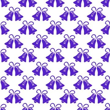 Christmas, New Year 2019 pattern with bells Stock Illustration