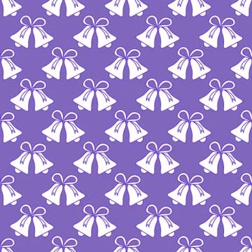 Christmas, New Year 2019 pattern with bells Stock Illustration