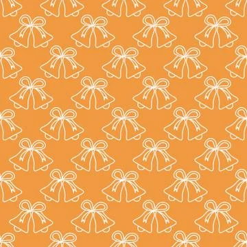 Christmas, New Year 2019 pattern with bells Stock Illustration